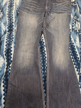 Women’s Flare Jeans in Washed Dark Blue
